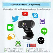 1080i Full HD USB Webcam  PC Desktop & Laptop Web Camera Microphone/FHD 2K Live  picture