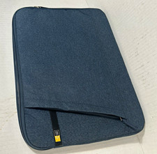 Case Logic 13in Laptop Sleeve Case Blue Padded Polyester Zipper Closure picture
