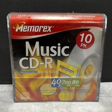 Memorex Music CD-R Recordable 80 Minute Blank Cd New  Still In Package 10 Pack picture