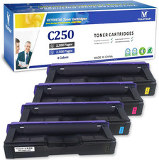 4 Color Compatible Toner Cartridges SP C250 C260 C261 High Capacity 2300 Pages f picture