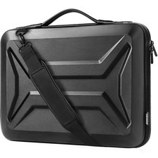 DOMISO 15.6-16 Inch Laptop Hard Case with Strap, 15 - 15.6 Inch, Black picture