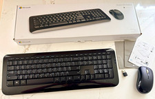 Microsoft Wireless 850 Desktop Wireless Keyboard Mouse Bundle USB Receiver Black picture