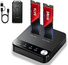 20Gbps M.2 NVMe SATA SSD Dual Bay Cloner Docking Station Offline Clone Tool Free picture