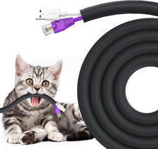 Dog and Cat Cord Protector 10ft - 3/8inch, Flexible Cable Sleeve for Easy Cord M picture