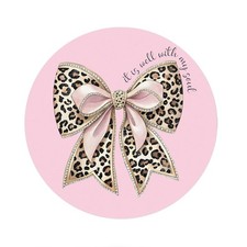 NaZaUK Pink Bow Glam Leopard Mouse Pad for Desk, Trendy Funky Cheetah Pink Mo... picture
