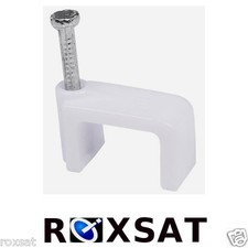 1000x Cable Clips RG6 Dual White 10 bags of 100   CCDWHT-1000 picture