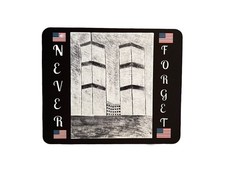 Custom 9/11 Drawing Mouse Pad Black And White Sketch “Never Forget” picture