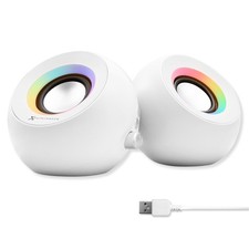 X9 Performance White Computer Speakers with RGB Lighting, Bluetooth, USB, and... picture