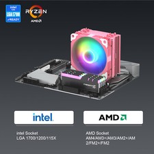 Vetroo V5 Pink CPU Air Cooler w/ 5 Heat Pipes 120mm PWM ARGB Fan AM4 LGA 1700 picture
