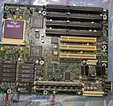 Vintage Intel 486 Motherboard Socket3-i486 DX2-66 CPU & Maxed L2 Cache(W24257AK) picture