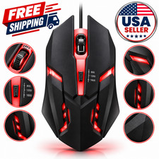 Ergonomic Gaming Mouse Wired USB Optical RGB Backlit 1600 DPI for PC Laptop picture