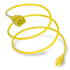 15 Pack of C13 C20 15A 250V 14/3 SJT Power Cord - Yellow - 2ft picture