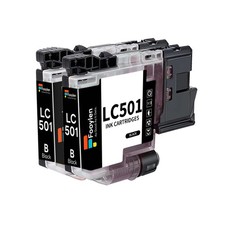 2X Black LC501 Ink Cartridges For Brother MFC-J1260DW MFC-J1360DW J1410DW picture