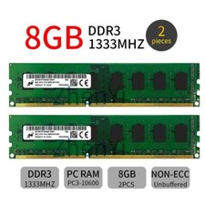 16GB 2x 8GB 4GB DDR3 PC3-10600U 1333Mhz 240Pin DIMM intel Desktop RAM For Micron picture