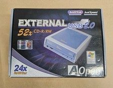 AOpen CD-RW Desktop PC/Laptop USB 2.0 External Drive Rewriter Justlink BRAND NEW picture