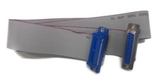 2' 2ft DB25 Male to DB25 Female 25-wire 28AWG Flat Ribbon Cable for Data RS232 picture