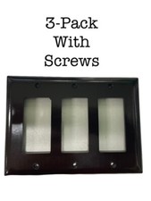 SWITCH COVER PLATE (3 PACK) 3 Gang Wall BROWN Cover Faceplate ROCKER picture