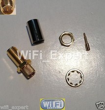 RP-SMA Bulkhead male pin crimp for RG-8X LMR240 RG8X cable RF Connector USA picture