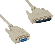 10PCS 3' DB9 9Pin Female to DB25 25Pin Male AT Modem Cable 28AWG Serial RS-232 picture