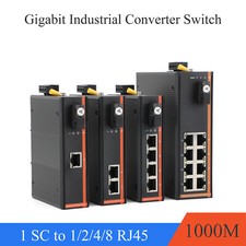 1000M Industrial Media Converter Single Mode Fiber to RJ45 UPC/APC SC Port picture