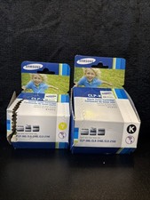 Samsung CLP-K300A Black & CLP-Y300A Yellow Toner Cartridges Genuine CLP-300 picture