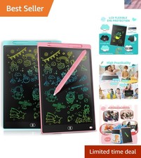 Portable 2-Pack LCD Writing Tablet for Kids - Safe Fun with Colorful Creativity picture