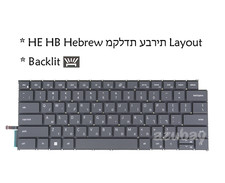 Hebrew Keyboard for DELL Inspiron 14 Plus 7440 7441 , 16 Plus 7640 WN16Y Backlit picture