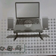 Jelly Comb Foldable Adjustable Laptop Stand X002HQF551 Gray Blue Cooling Knob picture
