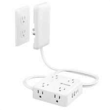 TROND Power Strip with Outlet Cover - Short Flat Extension Cord 3FT with 8 AC... picture