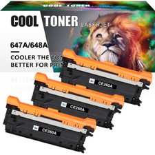 3PK Black CE260A 647A Toner for HP Color LaserJet CP4525DN CP4525XH CP4025N picture