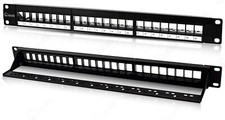 24-Port Keystone Jack Blank Patch Panel Plate Cat5e Cat6 RJ45 19