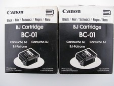 Lot 2 Genuine Canon BJ BC-01 Black Ink Cartridges OEM Sealed Open Box Original picture