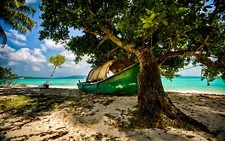 Landscape nature beach island tropical india boat trees Custom Gaming Mat Desk picture