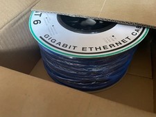 Monoprice Blue 250ft Cat6 24AWG Copper Wire Cable Pull Box NIB-(2) boxes -500 ft picture