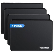 TECKNET 4 Pack Mouse Pad with Anti-fray Stitching, Waterproof A-Black-4 picture