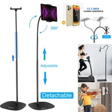 360° Adjustable Height Cell Phone Tablet iPad Gooseneck Holder Mount Floor Stand picture