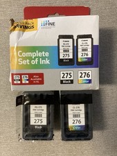 GENUINE - OEM CANON 275 Black  + 276 Tri-Color Ink Cartridges Combo Pack picture