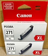 Set of 2 Genuine Canon 0340C001 / CLI-271 XL High Yield Gray Inks for MG6820 picture
