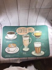 Coffe Types Green Large Computer Desk Mat Table Keyboard Mouse Pad picture