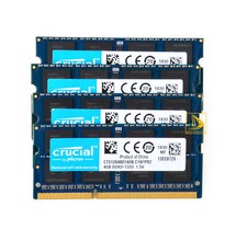Crucial 4x 4GB 2RX8 PC3-10600S DDR3 1333Mhz 1.5V Laptop Memory RAM SODIMM $888 picture