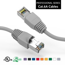 5 Pack of 1Ft CAT6A Shielded (SSTP) Ethernet Network Booted Cable Gray picture