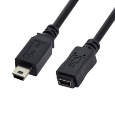 NFHK USB 2.0 Mini USB 5-Pin Male to Female Extension Cable 50cm Black picture