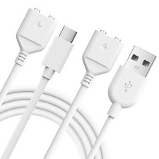 6mm Magnetic Replacement Charger Cable USB-A & USB-C 2.62 feet, White-Mag-6mm picture