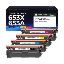 653X 653A Toner Cartridge Set 4-Pack High Yield Replacement for HP 653X 653A ... picture