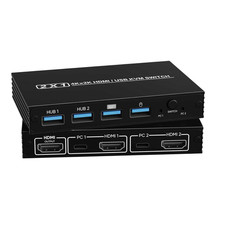 HDMI KVM Switch for 2 Computers, 1 Monitor, 4K@60Hz, 2 HDMI & 4 USB2.0 Inputs, S picture