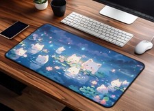 Kawaii Cats Desk Mat, Cute Large Gaming Mouse Pad, Kawaii Computer Desk Pad picture
