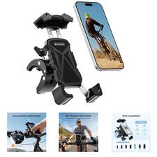 Motorcycle Phone Mount, Bike Phone Holder, 360 Degree Adjustable Handlebar Clamp picture