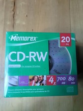 New 20 Pack Memorex CD-RW Blank Discs 4x 700MB 80 Min Rewritable Sealed NOS picture