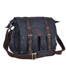 Vintage Canvas Messenger Bag - 16'' Handmade Satchel Shoulder for Men & Women picture