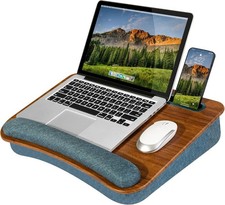17.3-inch Laptop Lap Desk with Pillow, Wrist Rest Storage - Espresso picture